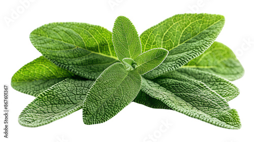 Fresh sage leaves isolated on white background. isolate on white background photo