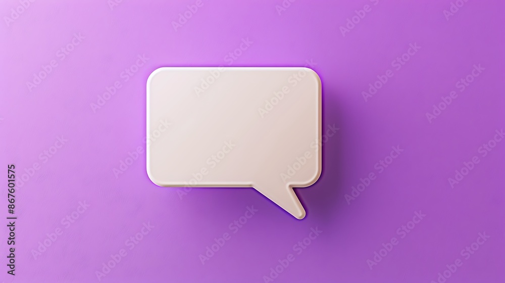 Petite speech bubble on lively purple backdrop. Petite speech bubble on lively purple backdrop.