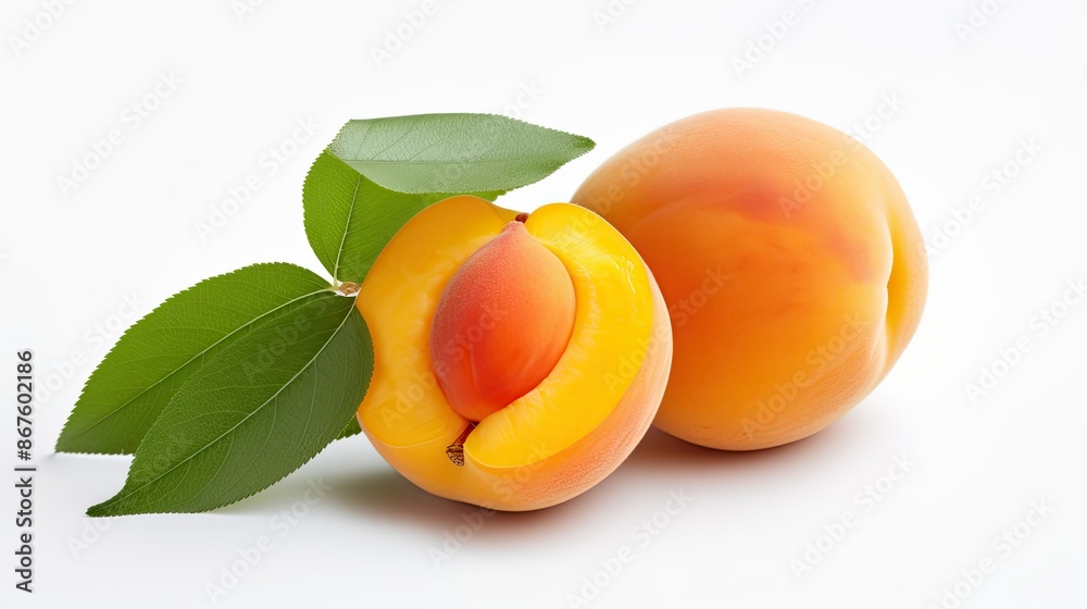 apricots with leaves apricots with leaves