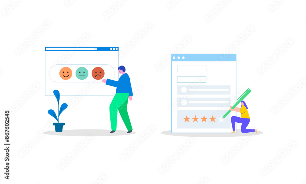 Feedback and review concept illustration vector Feedback and review concept illustration vector