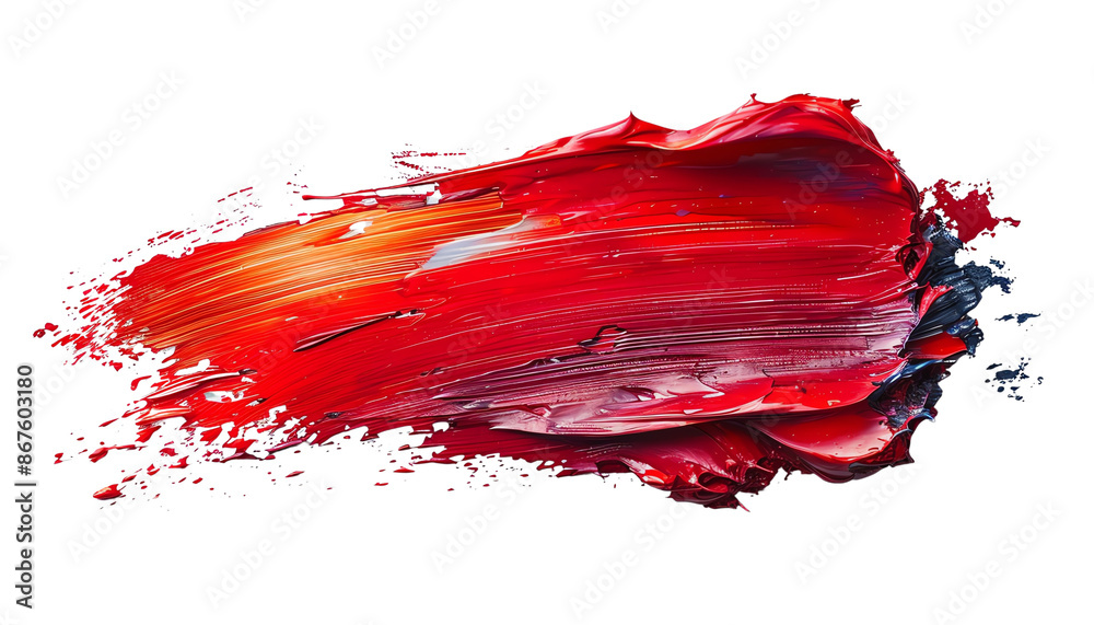 Red and yellow oil paint texture. isolate on white background Red and yellow oil paint texture. isolate on white background