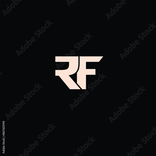 Creative Professional Trendy and Minimal Letter RF Logo Design in Black and White Color, Initial Based Alphabet Icon Logo in Editable Vector Format