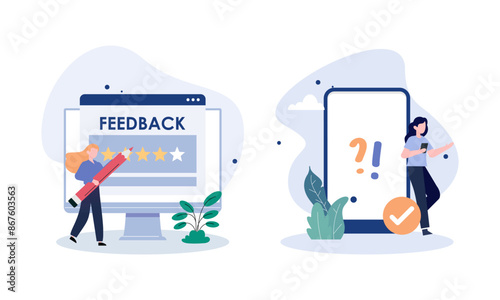 Feedback and review concept illustration vector