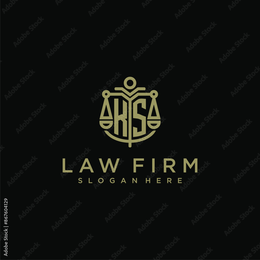 KS initial monogram logo for lawfirm with scale vector design KS initial monogram logo for lawfirm with scale vector design