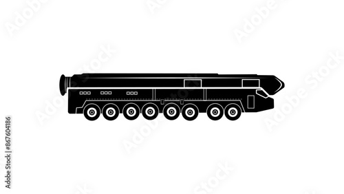 Scud missile, black isolated silhouette