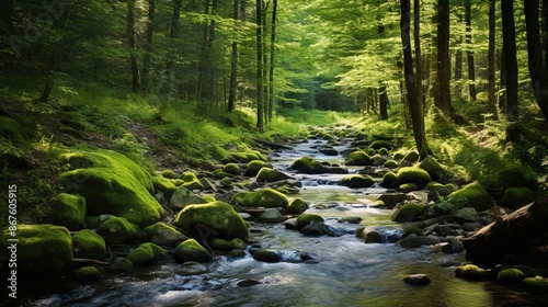 Mystical Forest Stream. © Shades3d