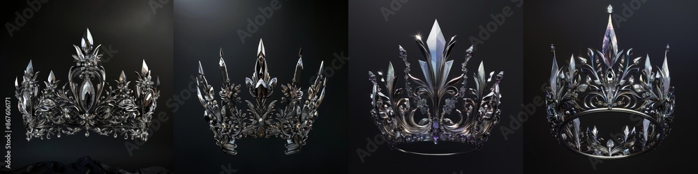 Set of royal crowns of the dark king war of ancient times. Set of royal crowns of the dark king war of ancient times.