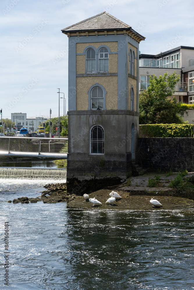 Typical Irish landscape with river