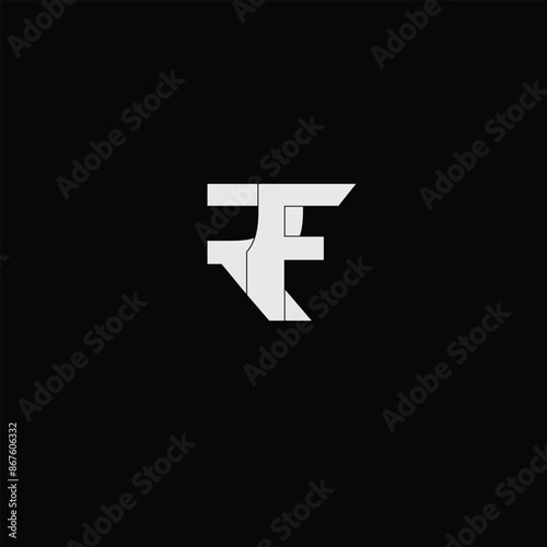 Creative Professional Trendy and Minimal Letter RF Logo Design in Black and White Color, Initial Based Alphabet Icon Logo in Editable Vector Format