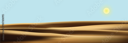 sunny desert landscape where the sands shine vector background