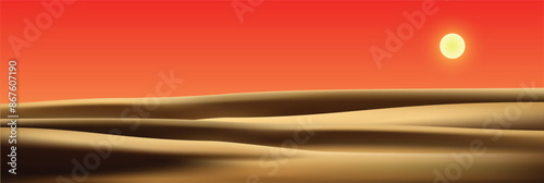 sunny desert landscape where the sands shine vector background