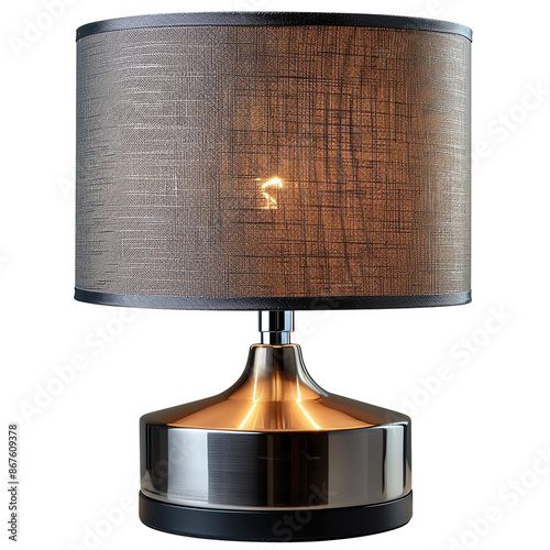 The table lamp has a simple and elegant design, isolate on white background photo