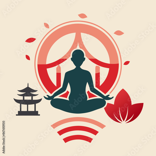 Minimal style logos yoga