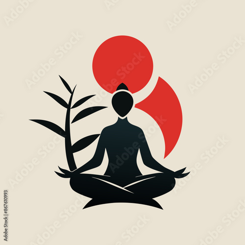 Minimal style logos yoga