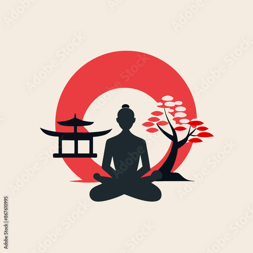 Minimal style logos yoga