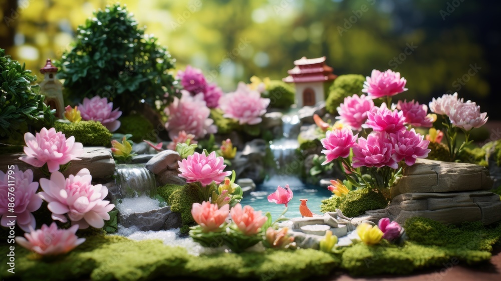 Fototapeta premium Colorful Paper Flower Arrangements.