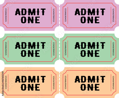 Admit One Coupon Colour Set
