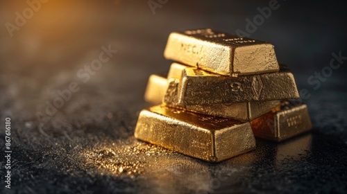 Stacks of Pure Gold Bars Symbolizing the Essence of Business and Finance, 4k HD wallpapers, backgrounds, generated by AI