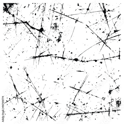Cuadro en lienzo Abstract Chaos of Ink Splatters Illustration