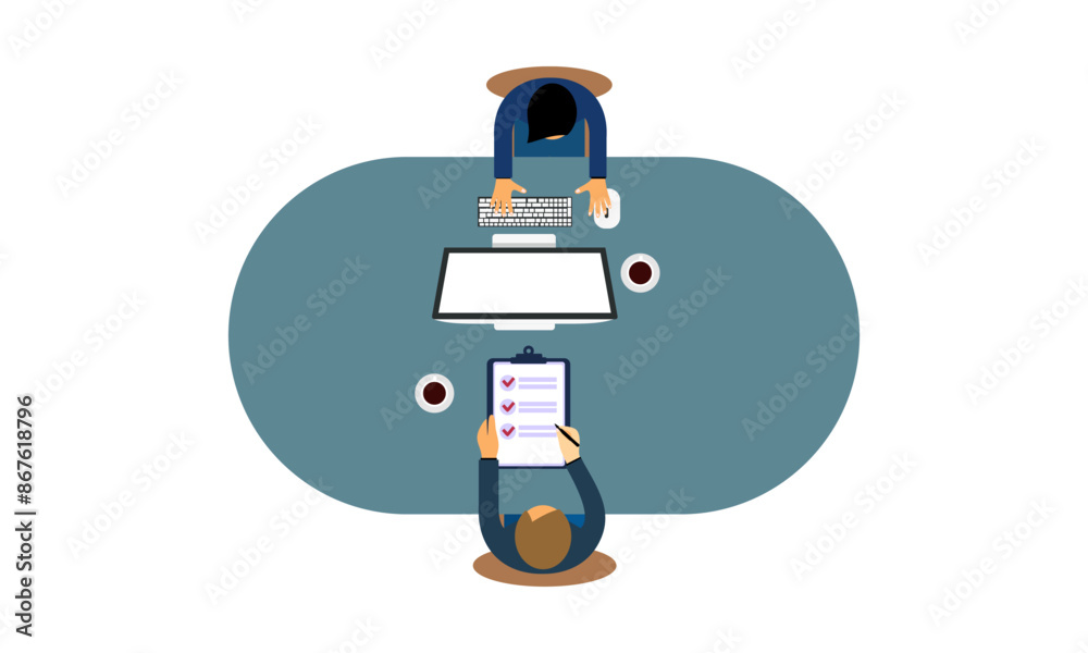 Business meeting and brainstorming illustration vector Business meeting and brainstorming illustration vector