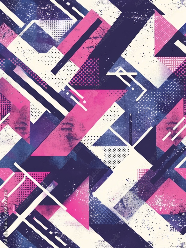 Naklejka premium Abstract geometric pattern with grunge texture.
