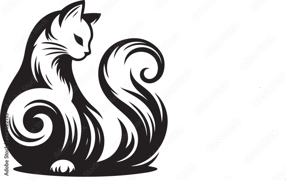 Obraz premium black and white cat
