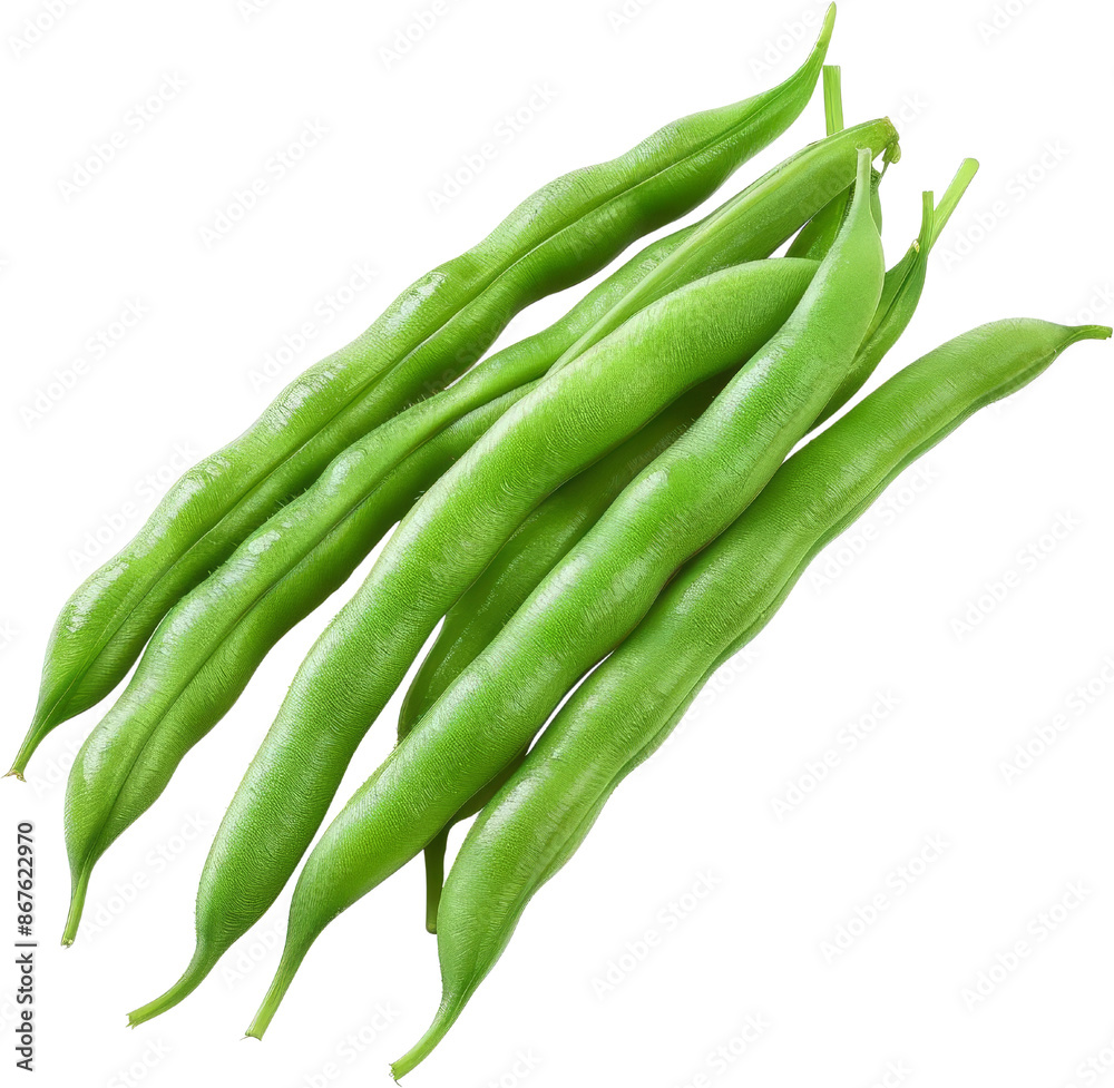 Fresh green beans isolated on white background. Ideal for recipes, gardening, and healthy eating concepts. High-quality stock photo. Fresh green beans isolated on white background. Ideal for recipes, gardening, and healthy eating concepts. High-quality stock photo.