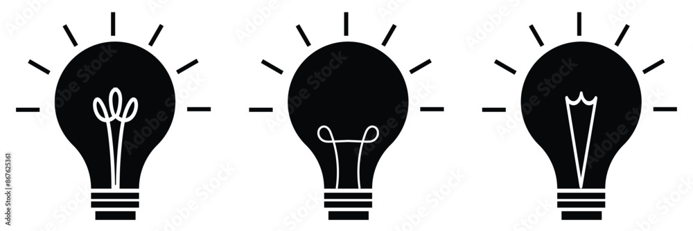 Power idea symbol icon. Flat design. illustration. Idea concept, Logo template design on white background.
