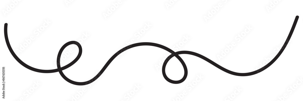 Squiggle line design element. Curved line design. isolated on white background. vector illustration. EPS