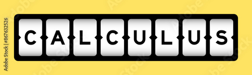 Black color in word calculus on slot banner with yellow color background