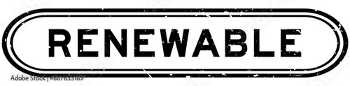 Grunge black renewable word rubber seal stamp on white background