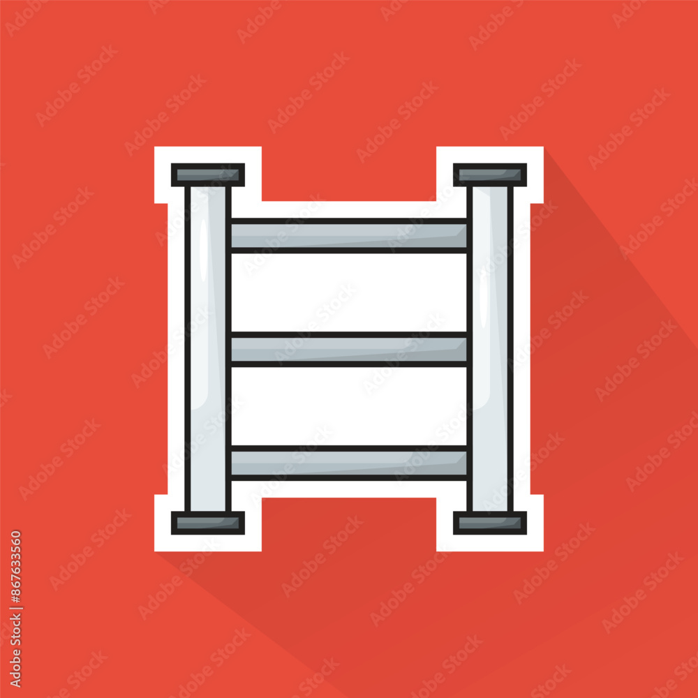 Illustration of Firefighter Ladder in Flat Design