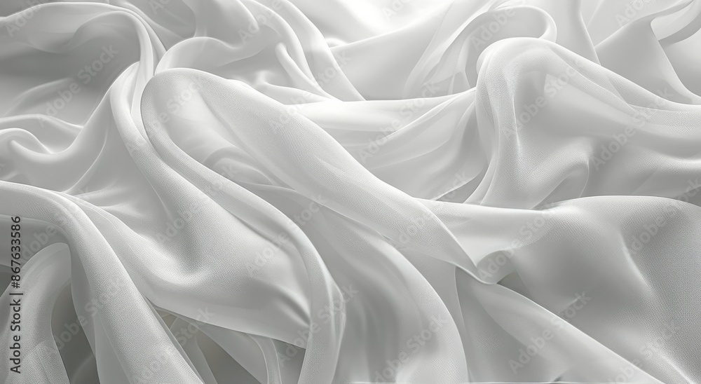Obraz premium White Sheer Fabric Draped In Soft Light