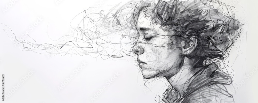 Fototapeta premium A line drawing that captures the essence of a subject with simple strokes.