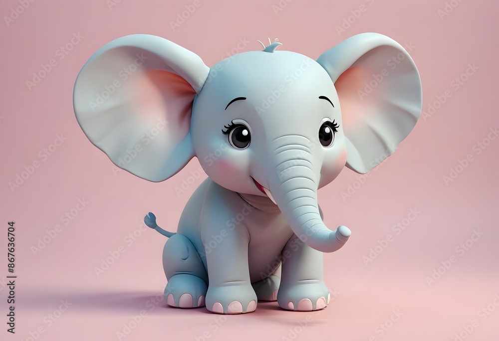 Cute Baby Elephant 3D Illustration Cute Baby Elephant 3D Illustration