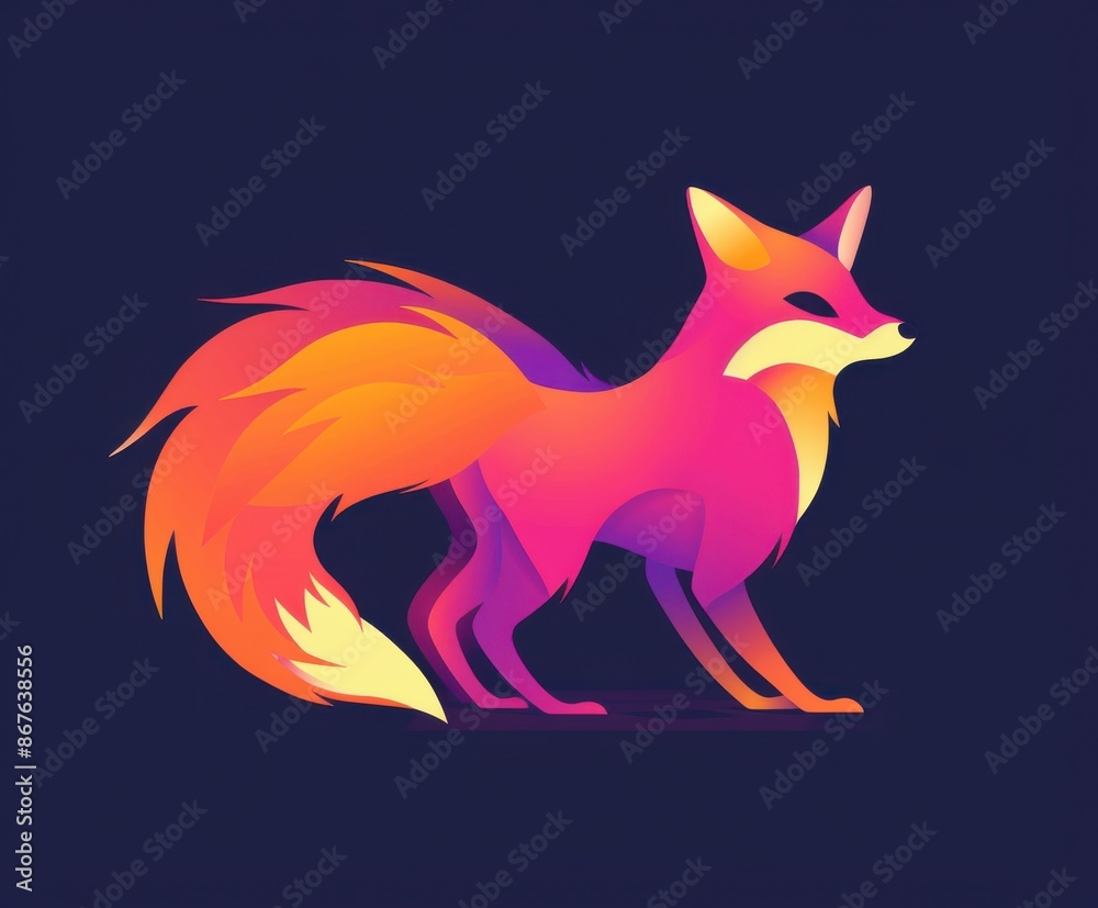 Geometric colorful fox illustration, Fox Logo Geometric colorful fox illustration, Fox Logo