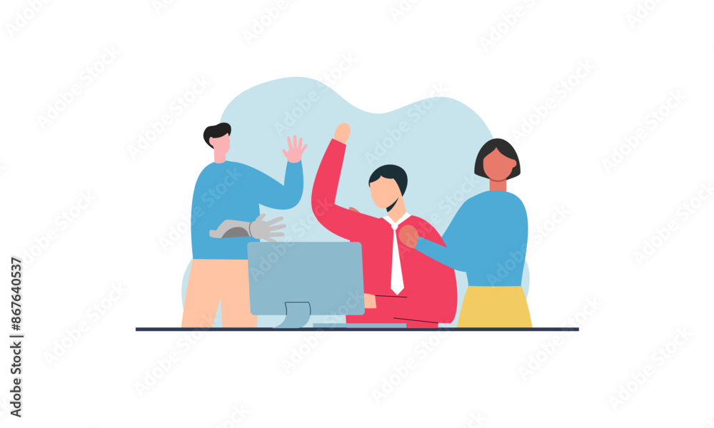 Business inclusive meeting with diversity concept illustration Business inclusive meeting with diversity concept illustration