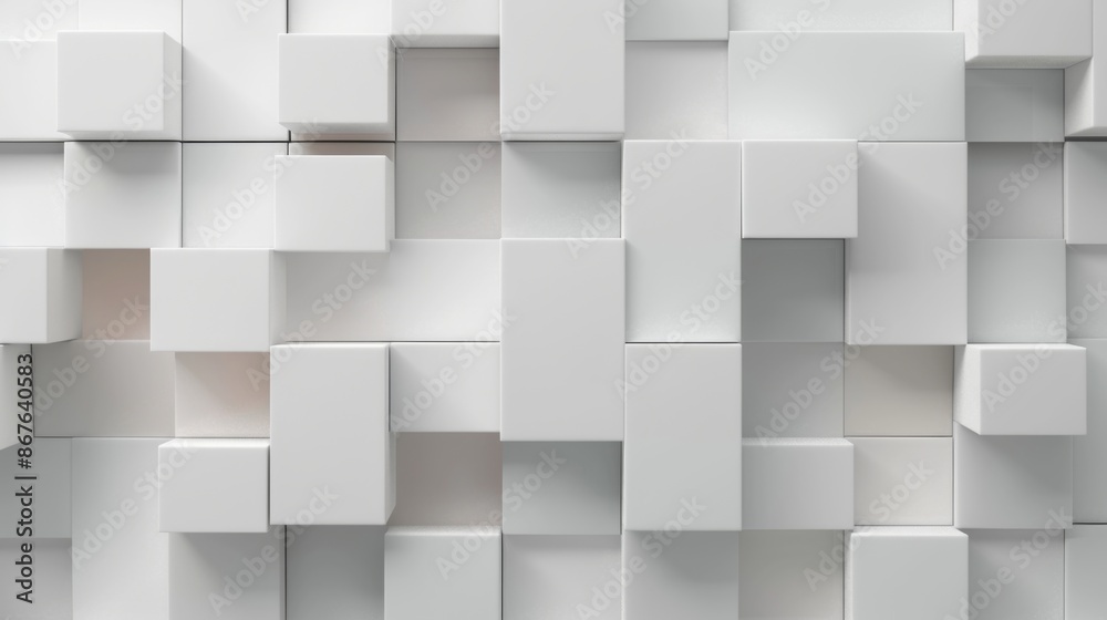 A geometric white 3D abstract blocks pattern background exhibits a seamless array of raised and recessed squares, offering a minimalist and modern aesthetic. A geometric white 3D abstract blocks pattern background exhibits a seamless array of raised and recessed squares, offering a minimalist and modern aesthetic.