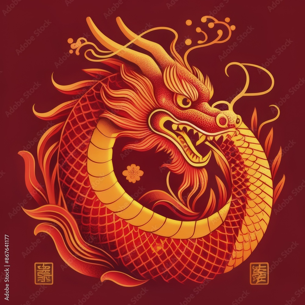 Chinese new year, year of the dragon. Set of Chinese new year posters, greeting cards design with Chinese zodiac dragon. Chinese translation: dragon Chinese new year, year of the dragon. Set of Chinese new year posters, greeting cards design with Chinese zodiac dragon. Chinese translation: dragon