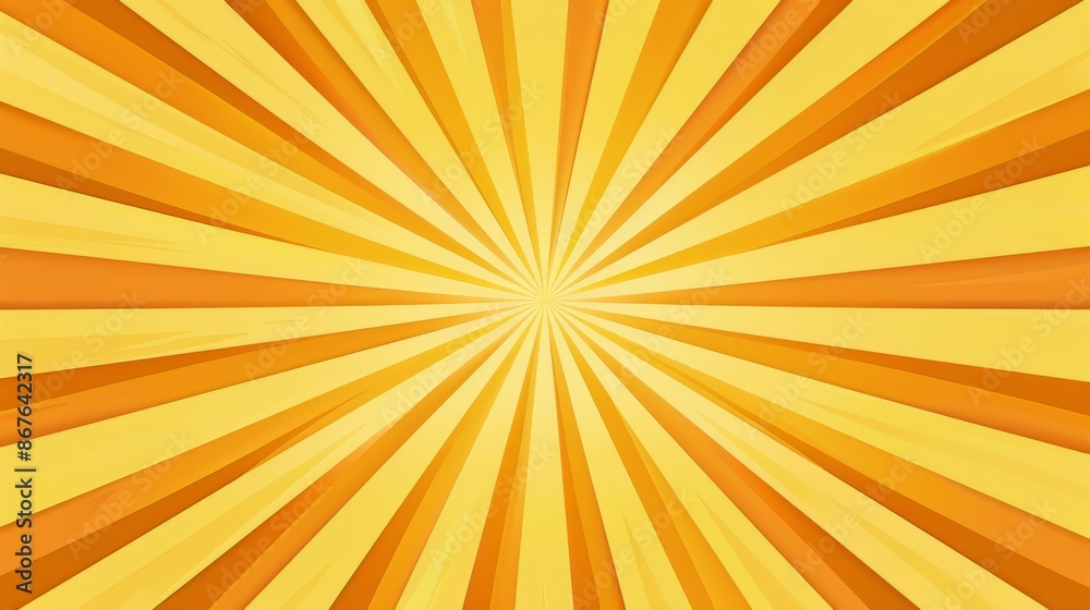 Sun ray or star burst comic radial lines background with vibrant yellow and orange beams, radiant light effect for dynamic pop art designs, retro style graphic ideal for comic book covers, manga illus Sun ray or star burst comic radial lines background with vibrant yellow and orange beams, radiant light effect for dynamic pop art designs, retro style graphic ideal for comic book covers, manga illus