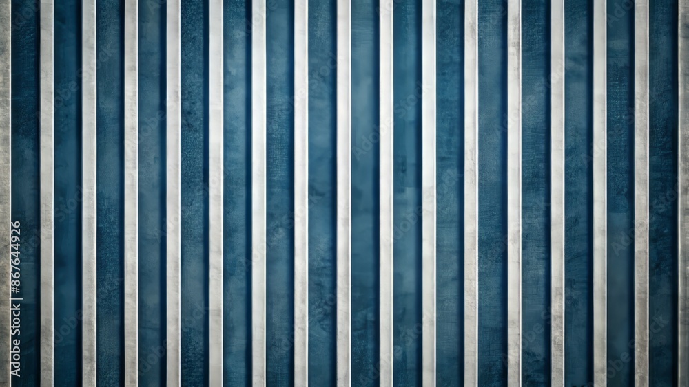 Obraz premium Clean minimalist modern background featuring repetitive white stripes on dark gray or blue abstract vertical textured pattern surface design.