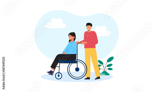 World humanitarian day illustration, community care people