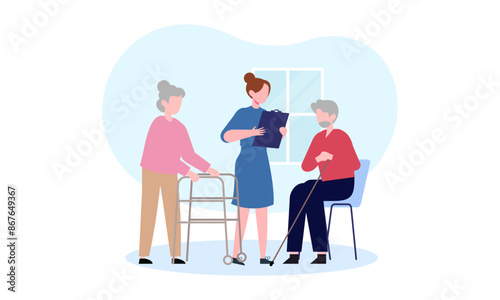World humanitarian day illustration, community care people