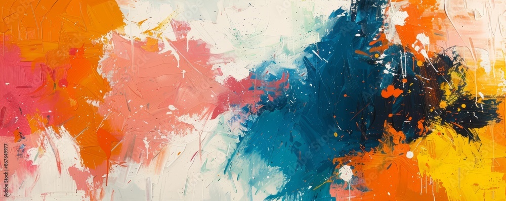 An abstract expressionist painting with bold colors and energetic brushstrokes. An abstract expressionist painting with bold colors and energetic brushstrokes.