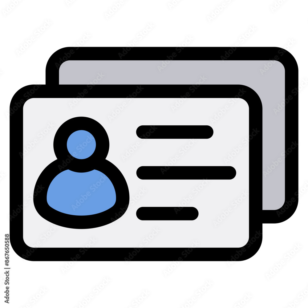 Contact Card Icon Element For Design