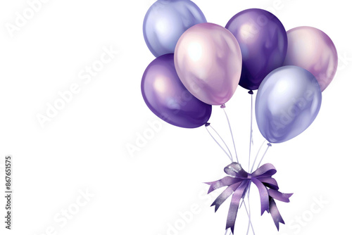 Happy birthday card with luxury balloons and ribbon. 3d realistic style. vector illustration for design. PNG