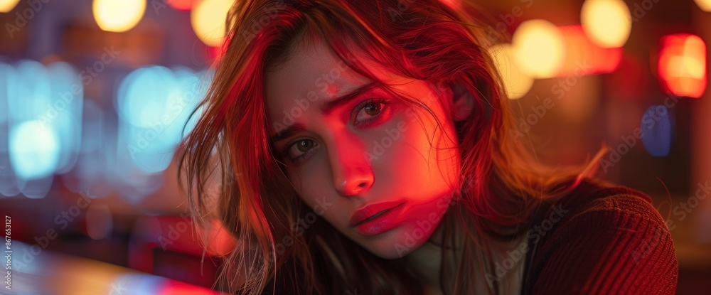 Depressed Young Woman In A Nightclub Depressed Young Woman In A Nightclub