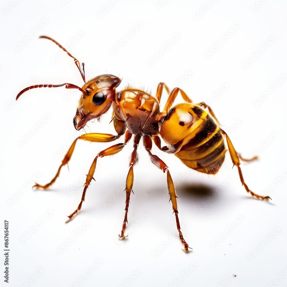 A yellow-jacket photography on white background. A yellow-jacket photography on white background.
