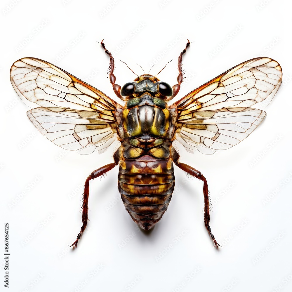 A cicada photography on white background. A cicada photography on white background.