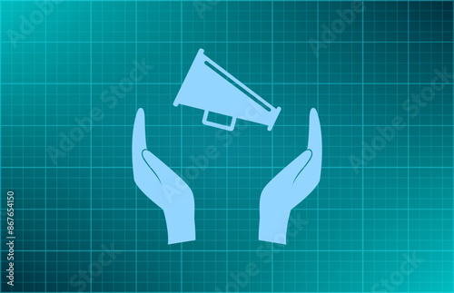 Vector illustration on blue background.